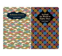 Epic Journeys & Survival: Robinson Crusoe by Daniel Defoe & Around the World in 80 Days by Jules Verne (Hardcover, 2 Books) - Exquisite Chiltern Editions