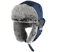 Epic Militaria Gorra Ushanka de piel sintética con forro de piel sintética cálida para invierno, estilo ruso, Azul marino, M