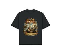 Epic Pirate Arm Wrestling Competition Scene - Camiseta unisex de algodón pesado, color negro, Negro, M Grande alto
