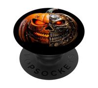 Epic Pumpkin Robot: Halloween, Acción de Gracias, Gráfico de Cosecha PopSockets PopGrip Adhesivo