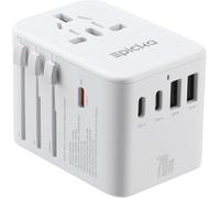 EPICKA GAN Adaptador Enchufe Universal, PD 70W Adaptadores de Viaje con 3 USB-C y 2 USB-A, Adaptador Universal Enchufe Viaje para UK USA Japón, Tailandia, Australia, Irlanda TA-105P, Blanco