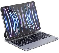 Epico Funda de Aluminio con Teclado para iPad, Bluetooth inalámbrico, retroiluminada con 7 Colores, trackpad multitáctil, USB-C