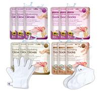 Epielle Combo de guantes y calcetines hidratantes e hidratantes, 12 pares de máscaras de manos y pies para manos secas y talones agrietados, regalos de Pascua, regalos del día de la madre