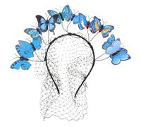EPIGEIST 1 Pieza Diadema de velo de formal accesorios para el cabello de boda aro de pelo de banda Venda diadema de boda novia velo de fiesta diadilla el plastico Azul