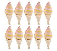 EPIGEIST 10 Globos de Aluminio Forma de Cono de Helado Rosa Mate Mini para Fiesta de Cumpleaños, Decoración Temática de Verano, Pack de 10 Piezas para Eventos Infantiles