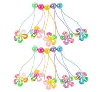 EPIGEIST 10 Piezas Flower Ponytail Holders For Cartoon Hair Ties With Beads Soft Elastic Hair Bands For Hairstyles Gentle And Accessories