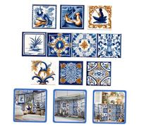 EPIGEIST 10 Piezas Pegatinas Azulejos Marruecos Adhesivas Impermeables para Cocina Baño Decoración Fácil de Pegar