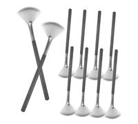 EPIGEIST 10piezas Pinceles De Maquillaje Forma Abanico Aplicador Ácido Iluminador Colorete y Polvos Sueltos Para Facial