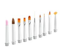 EPIGEIST 11 piezas Pinceles para Uñas Nail Art Profesional con Mango Ergonómico y Puntas de Repuesto Plumas de Pintura para Decoración y Dibujo de Patrones Rosa para Manicura y Pedicura