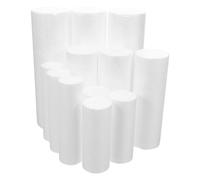 EPIGEIST 12 Cilindros de Espuma Blanca para Manualidades Navideñas Varillas de Poliestireno Expandido en 4 Tamaños 10X4 CM 125X35 CM 15X5 CM 20X6 CM 12 Piezas para DIY Decoración