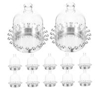EPIGEIST 12 Piezas Cajas para con Tapa Transparente Estilo Europeo Soporte Mini Pastel Reutilizables para Bodas Cumpleaños y Fiestas Elegantes