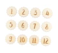 EPIGEIST 12 Tarjetas de Nacimiento de Ñiño de Madera Números de Encaje Juego Creativo para Fotografía de Cumpleaños Infantil Tarjetas Mensuales para Recién Nacidos Set de 12 Piezas para