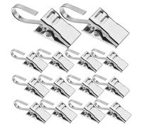 EPIGEIST 120 Unidades Ganchos de Acero Inoxidable para Cortinas con Clips Metálicos Resistentes Colgadores Versátiles para Luces Navideñas Cortinas de Ducha Toldos y Decoración Exterior