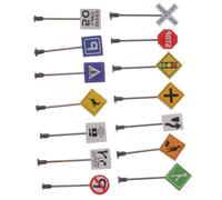 EPIGEIST 14 Piezas Señales de Tráfico de Plástico para Modelos de Señales Educativas Juguetes de Simulación para Aprendizaje de Seguridad Vial y Coordinación Motora