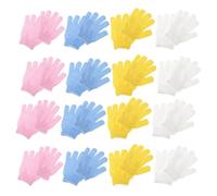EPIGEIST 16 Pares Guantes Exfoliantes de Nylon para Baño Manoplas de Cinco Dedos Doble Cara Masaje Corporal para Hombre y Mujer de Lavado y Exfoliación Suave Ducha