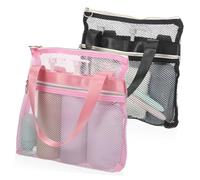 EPIGEIST 2 Piezas Bolsa de Ducha Portátil con Asas Resistente y Ligera Organizador de Baño para Gimnasio y Viaje Diseño de Malla Transpirable y Secado Rápido Capacidad Amplia para Mujer