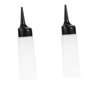 EPIGEIST 2 piezas Botellas Aplicadoras de Tinte para Cabello Envases Plásticos Rellenables para Salón Botellas Exprimibles con Inclinado para Champú y Tratamientos Capilares Negro y Blanco