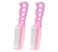 EPIGEIST 2 piezas Cepillo para Pelucas Antiestático Accesorio Cuidado Muñecas y Extensiones Mango Ergonómico Material Resistente Reduce Quiebres Color Rosa