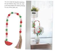 EPIGEIST 2 Piezas Cuerda de Cuentas de Madera con Borlas de Fruta para Decoración del Hogar Limón y Sandía Accesorio DIY Rústico y Reutilizable para Adornos Colgantes