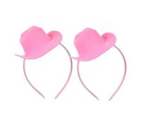 EPIGEIST 2 Piezas Diadema Sombrero Rosa Mini Cowgirl Mujer Fiesta Cumpleaños Accesorio Western para Despedida de Soltera Carnaval