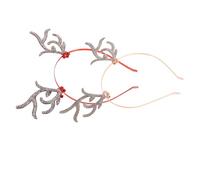 EPIGEIST 2 Piezas Diademas de Cuernos de con Campanas y de Rosa Dorado y Rojo Accesorio para Fiesta Navideña y Cumpleaños Diseño Duradero y Fácil de Usar