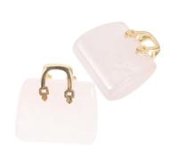 EPIGEIST 2 Piezas Escultura Mini Bolso Cristal Natural Tallado Mano Decoración de Mesa Elegante Adornos Pequeños Artesanales para Hogar Rosa