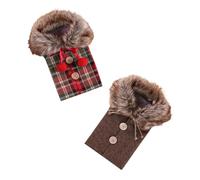 EPIGEIST 2 Piezas Fundas para Botella de Vino de Navidad con Diseño de Lazo y Cuello de Sintética Cubiertas Reutilizables para Decoración Festiva de Bolsas para Botellas de Licor