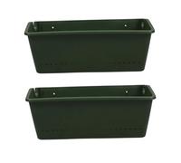 EPIGEIST 2 Piezas Maceteros Colgantes de Pared Verticales Verdes con Orificios de Drenaje Ventilados y Soporte Resistente para Jardín Patio Exterior