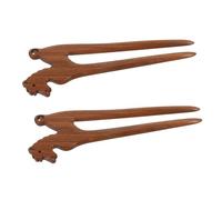 EPIGEIST 2 Piezas Wood Chinese Hair Sticks Traditional Zodiac Horse Hairpin Smooth Polished Wooden Bun Pins For Women Spring Festival Chignon