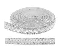 EPIGEIST 2 Rollos Cinta Autoadhesiva Decorativa con Tiras de Strass y Perlas Falsas para Manualidades Adornos Elegantes para Bodas Ropa y Accesorios