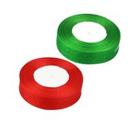 EPIGEIST 2 rollos Cinta de Organza Transparente Yardas Cada Rojo y Verde para Manualidades Envolver Regalos Decoración Navidad y Fiestas