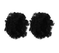 EPIGEIST 2 Unidades Peluca Afro Rizada Negra Sintética Estilo Natural y Apariencia Realista para Mujeres y Hombres en Actuaciones y Disfraces