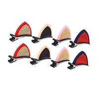 EPIGEIST 20 piezas Horquillas Orejas de Gato con Lentejuelas para Adultos Accesorios de Pelo Duraderos para Halloween Fiesta y Cosplay Colores Rojo Azul Oscuro Negro y Rosa