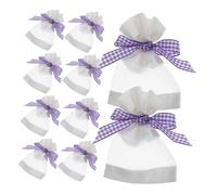 EPIGEIST 20 Piezas Lino para Saquitos de Lavanda Bolsas Vacías para Sachet para Joyas y Té Suelto Diseño con Ventana para Mejor Ventilación Cuadriculado