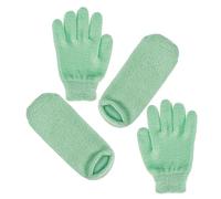 EPIGEIST 2pares Guantes Spa Hidratantes Para Manos y Pies Con Gel Exfoliante y Blanqueador Cubiertas De Cuidado Para Pies Paquete De Verde Para Nutrición y Suavidad