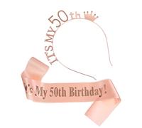 EPIGEIST 2piezas Diadema y Cinturón De Cumpleaños Para Adultos Accesorios De Fiesta Para Celebraciones De Cumpleaños y Sesiones De Fotografía Diseño Elegante y Sash