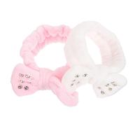 EPIGEIST 2piezas Diademas De Maquillaje y Spa Para Mujer Conjunto De Bandas Elásticas De Pelo Diseño De Lazo y Rhinestones Para Ducha y Limpieza Facial