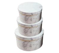 EPIGEIST 3 Piezas Caja Redonda de Regalo Vintage de Mármol Blanca para Flores Embalaje Floral y Regalo Festivales