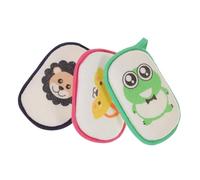 EPIGEIST 3 piezas Esponjas de Baño para Niña con Diseño de Animales de Dibujos Animados Esponjas Suaves para Recién Nacidos Exfoliantes y Absorbentes para Niñas con Gancho para Colgar