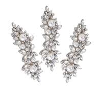 EPIGEIST 3 Piezas Pinzas para Pelo con Cristales Brillantes y Perlas Horquillas de Aleación de Metal para Mujer Clips Elegantes para Cabello Accesorios Destacados para Bodas y Fiestas