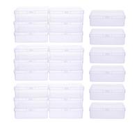 EPIGEIST 30 Piezas 30 Cajas Mini de Almacenamiento de Plástico Transparente con Tapa Abatible y Bisagra, Contenedores Rectangulares 8,5X6X2,5 CM para Joyas, Cuentas, Manualidades y Viajes