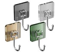 EPIGEIST 4 Ganchos Adhesivos de Pared de Acero Inoxidable 304 Resistentes a Arañazos Transparentes Taladro para Baño Cocina y Organización del Hogar