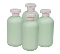 EPIGEIST 4 Piezas Botellas de Viaje Dispensador Jabón Rellenable para Champú Acondicionador Gel Ducha Compacto Portátil sin Fugas Color Verde Aguacate