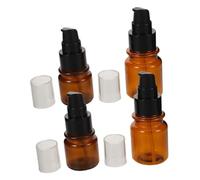 EPIGEIST 4 Piezas Botellas Viaje Cosméticas y Envases Plásticos Marrones con Bomba para Loción Sérum Aceites Esenciales y Cremas Protección Uv para Cuidado Facial Portátil