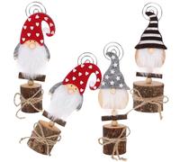 EPIGEIST 4 Piezas Clips de Madera con Muñecos Faceless para Notas y Fotos Sujetapapeles Decorativos de Escritorio para Navidad para Tarjetas y Mensajes Fiestas y Eventos