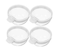 EPIGEIST 4 Piezas Comedero Colgante Transparente para Pájaros Cuenco Desmontable Antidesbordamiento Dispensador de Agua y Alimento para Periquitos y Pequeñas Aves