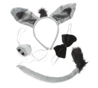 EPIGEIST 4 Piezas conjunto de diadema de burro disfraces de halloween para traje Víspera de Todos los Diadema de vestuario accesorios para disfraz de burro cordón elástico