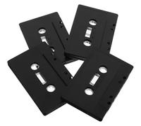 EPIGEIST 4 Piezas Decoración de Pared Cintas de Casete Vacías Negras de Plástico, Accesorio DIY para Manualidades y Oficina Estilo Vintage Clásico