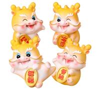 EPIGEIST 4 Piezas estatuilla de Animales Decoraciones decoración del Coche figuritas Centros de Mesa Ornamento Juguete de dragón Decoración de estatuillas de Animales. Yellow