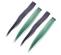 EPIGEIST 4 piezas Extensiones Invisibles para Cabello Clips sin Colores Humo Azul y Verde Pavo Real Accesorio Diario para Fiestas y Cosplay